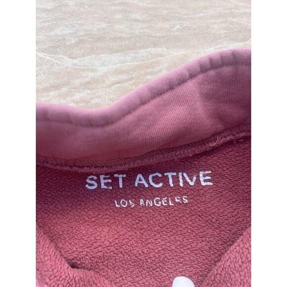 SET ACTIVE 1/2 Zip Cropped Pullover Heavyweight Sweatshirt Women’s XSTerracotta - Picture 2 of 6